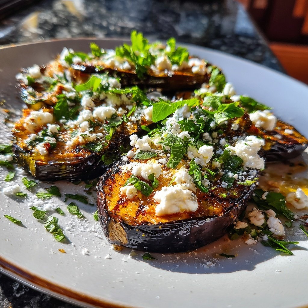 Gegrillte Auberginen Mit Feta