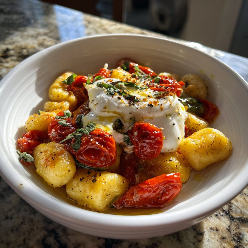 Gnocchi mit Ofentomaten und Burrata