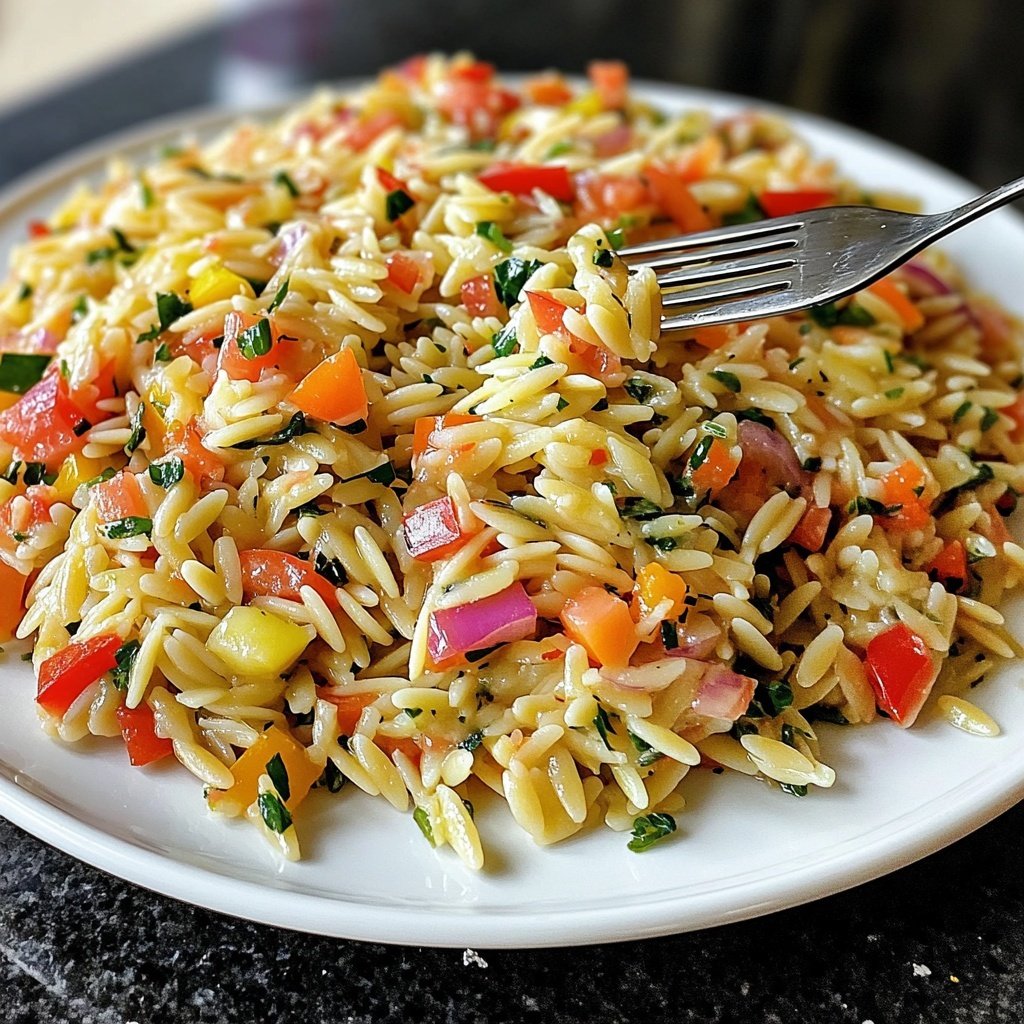 Italienischer Orzo Nudelsalat