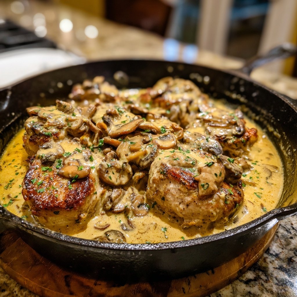 Schweinemedaillons mit Pilzrahm