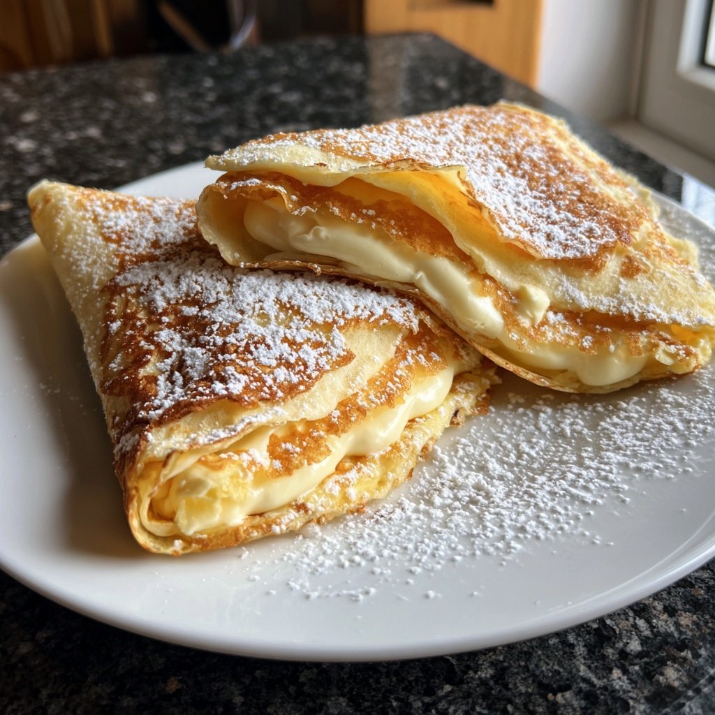 Pfannkuchen mit Vanillequarkfüllung