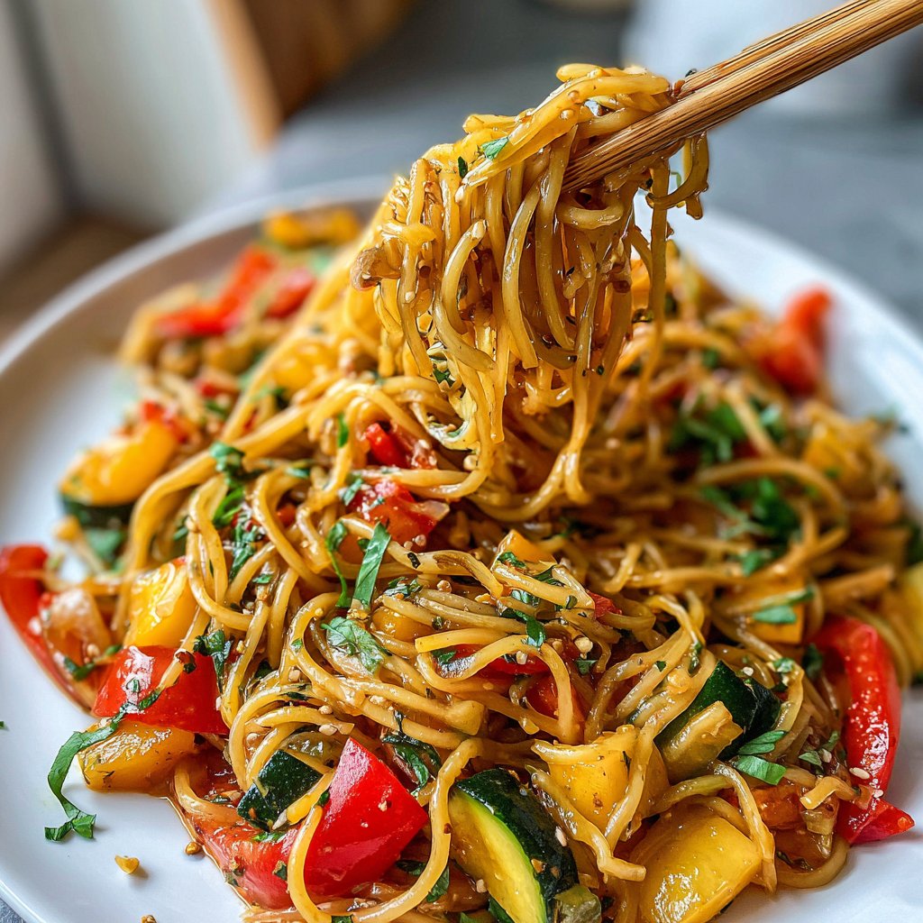 Gemüsepfanne mit Glasnudeln