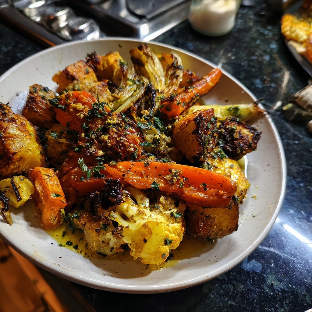 Abendessen mit Ofengemüse