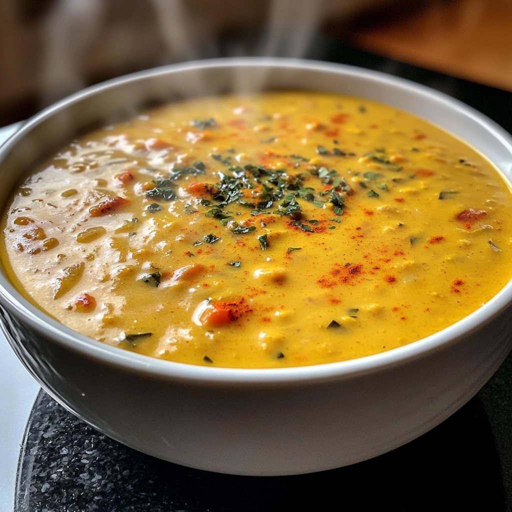 Vegane Blumenkohlsuppe mit Gewürzen