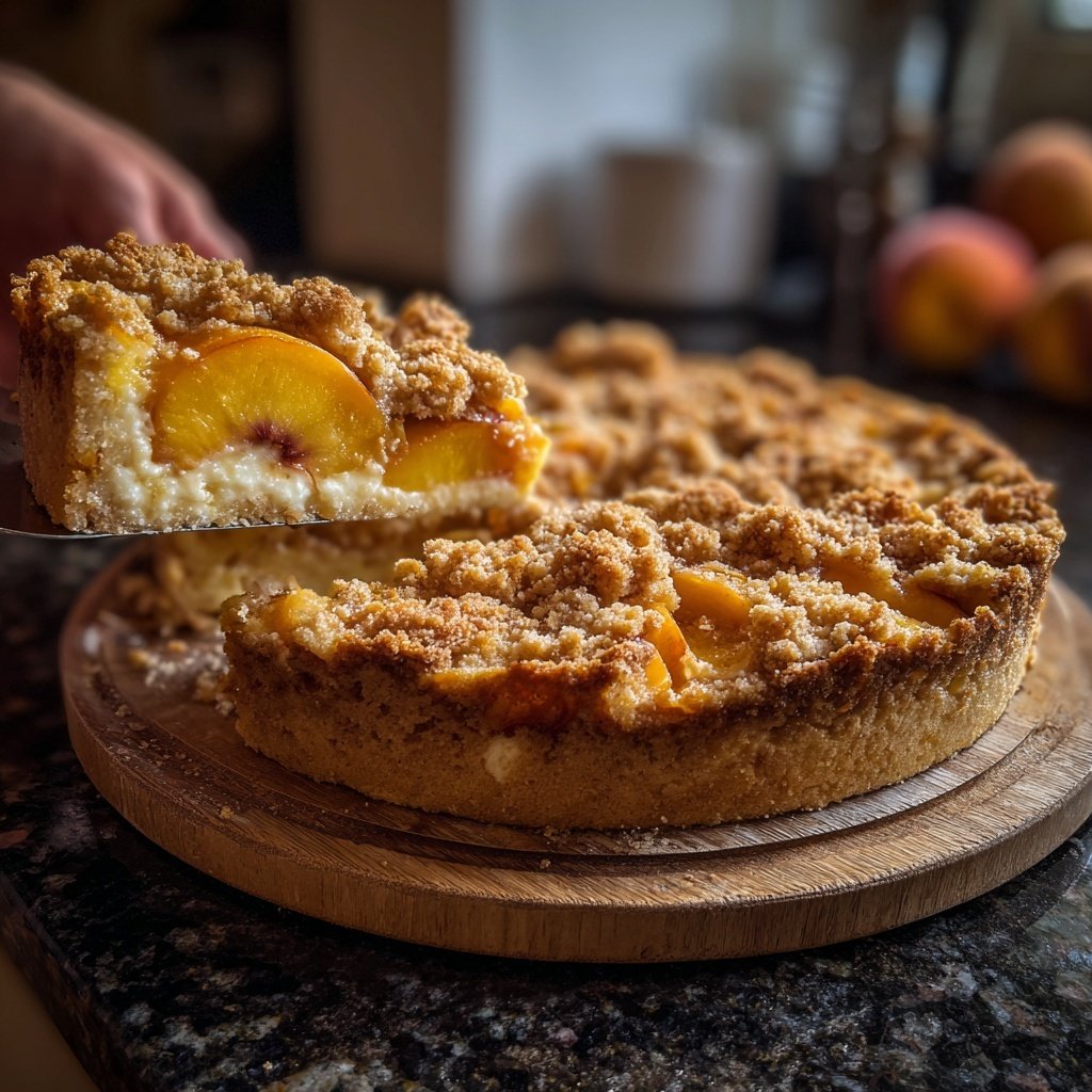 Streuselkuchen Mit Pfirsichen