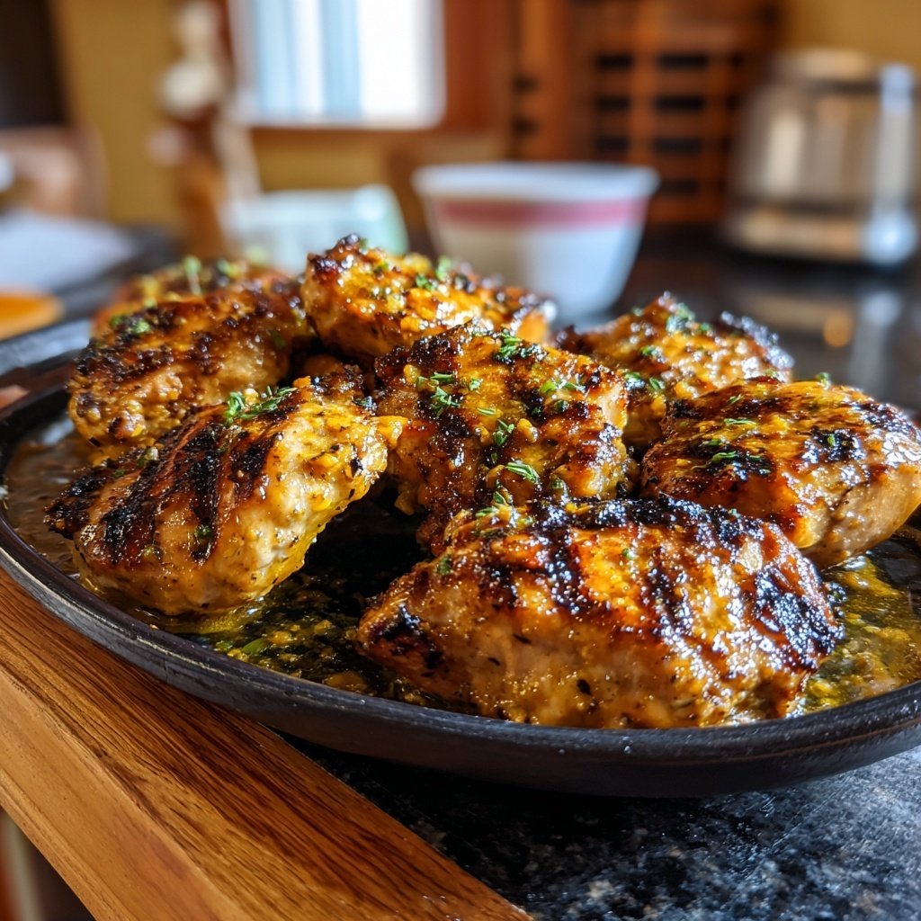 Gegrilltes Hähnchen Mit Honig Senf Marinade