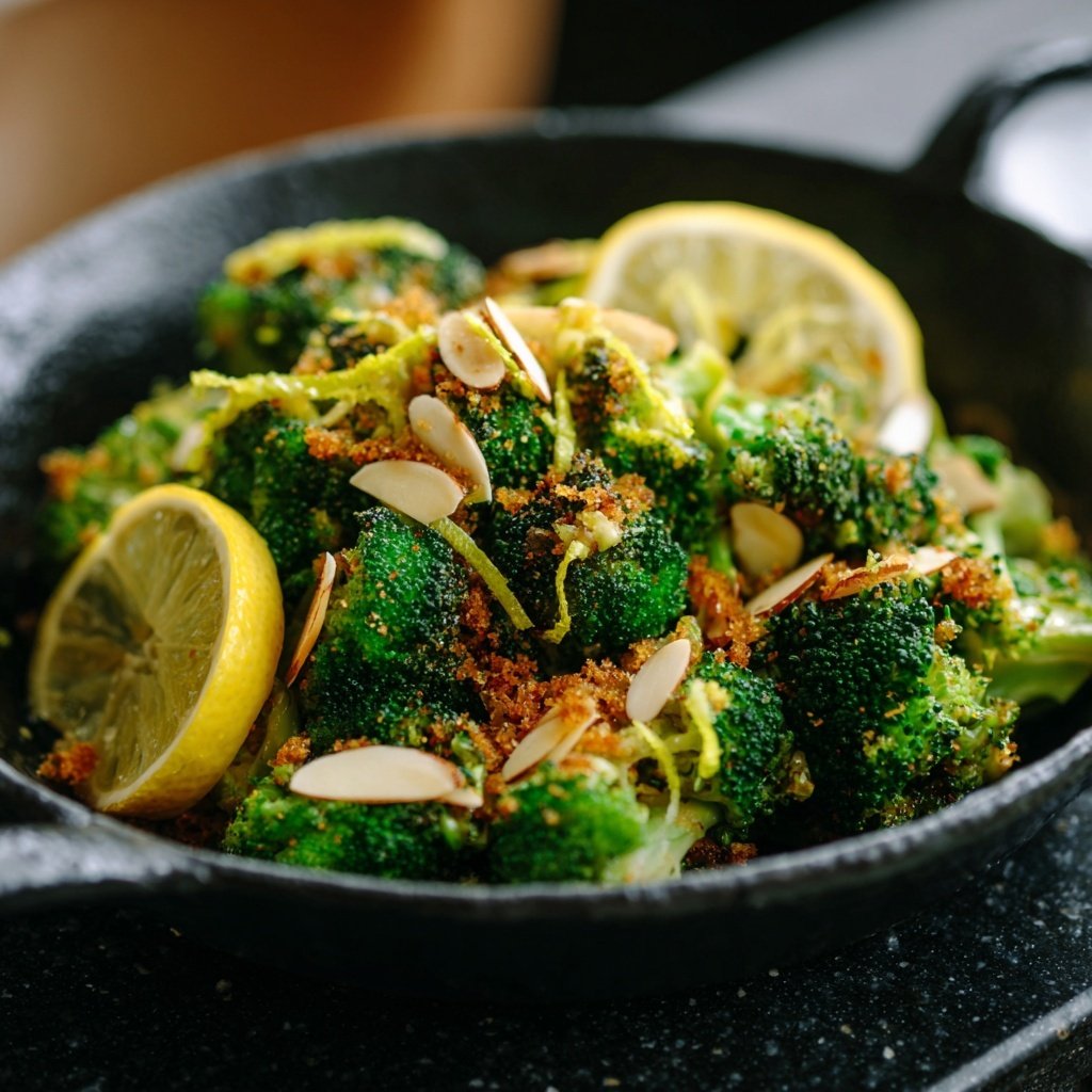 Brokkoli Mandel Pfanne Mit Zitronenzeste