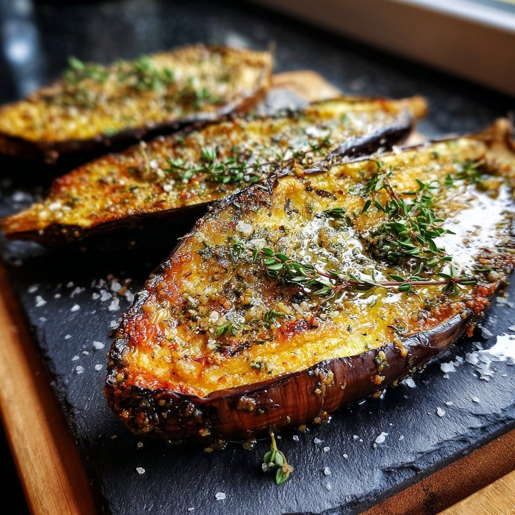 Auberginen aus dem Ofen mit Zitronenthymian